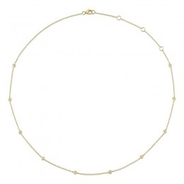 14K Yellow Gold Diamonds By The Yard Station Necklace