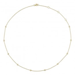 14K Yellow Gold Diamonds By The Yard Station Necklace