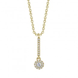 A 14K Yellow Gold Diamond Necklace