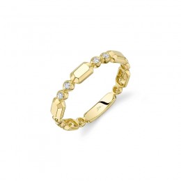 A 14K Yellow Gold And Diamond Band