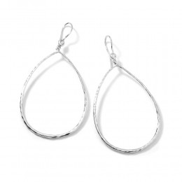 IPPOLITA Hammered Teardrop Earrings in Sterling Silver with Diamonds