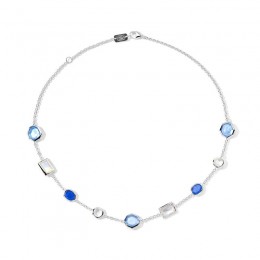 IPPOLITA Short Mixed-Cut Station Necklace In Sterling Silver 16-18"