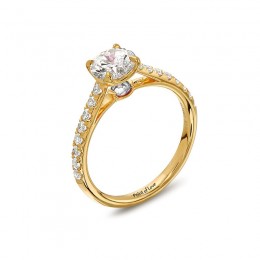 Eli Jewels Point of Love Round Center Semi Mount with Side Diamonds