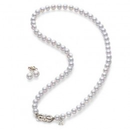 Mikimoto Akoya Cultured Pearl Strand & Earring Set, 18K White Gold