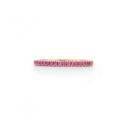 Kwiat Stackable Slim Ring With Pink Sapphires