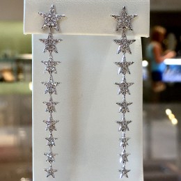 14K white gold drop-style earrings