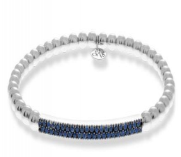18K White Gold and Blue Sapphire Stretch Bracelet