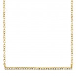 0.08ct 14k Yellow Gold Diamond Bar Necklace
