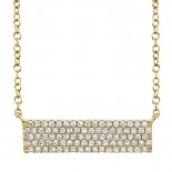 0.25Ct 14K Yellow Gold Diamond Pave Necklace