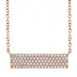 0.25Ct 14K Rose Gold Diamond Pave Necklace