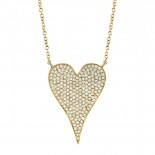 0.43Ct 14K Yellow Gold Diamond Heart Necklace