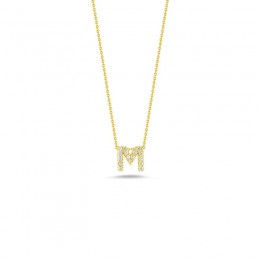Roberto Coin Tiny Treasure 18K Yellow Gold Letter "M" Initial Necklace