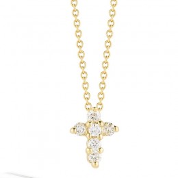 Roberto Coin  Yellow Gold Diamond Baby Cross Necklace