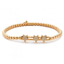 Hulchi Belluni Diamond Stretch Beaded Bracelet, 18K Yellow Gold