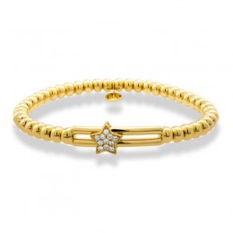 Hulchi Belluni Tresore Stretch Bracelet, 18k Yellow Gold