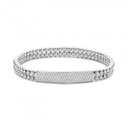 Hulchi Belluni Diamond Bar Stretch Bracelet, 18K White Gold