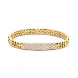 Hulchi Belluni Diamond Bar Style Stretch Bracelet, 18K Yellow Gold
