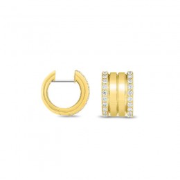 Roberto Coin 18K Yellow Gold Portofino Diamond 4 Row Hoop Earrings