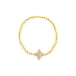 Roberto Coin  Yellow & White Gold Diamond Princess Flower Bracelet Petite