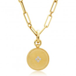 Roberto Coin 18K Yellow Gold Venetian Princess Collection Diamond Medallion Pendant