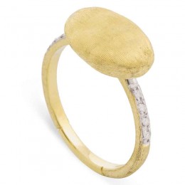 Siviglia Grande Yellow Gold and Diamond East West Ring