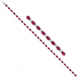 Tennis Style Bracelet with Ruby Stones