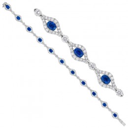 Tennis Style Braceletwith Blue Sapphires