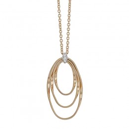 Marrakech Onde Yellow Gold and Diamond Concentric Small Pendant