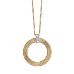 Masai Yellow Gold and Diamond Single Circle Short Necklace