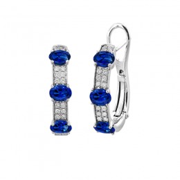Huggie Hoop Earrings with Sapphire