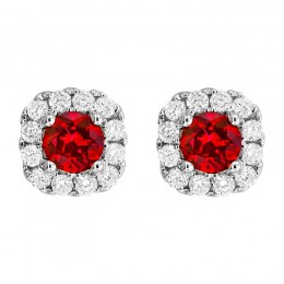 Stud Style Earrings with a Ruby