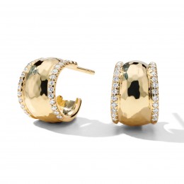 IPPOLITA Stardust Goddess Huggie Earrings in 18K Gold with Diamonds