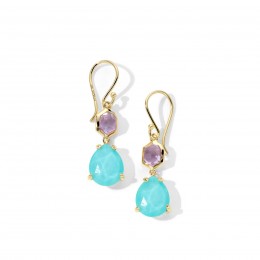 IPPOLITA Small Snowman Amethyst And Turquoise Earrings In 18K Gold