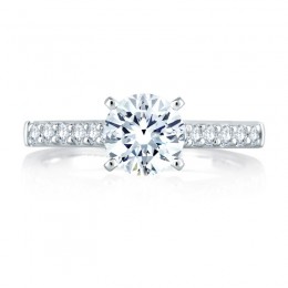 18K White Gold Diamond Semi-Mounting Engagement Ring