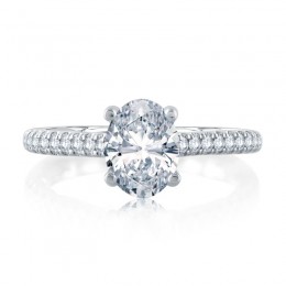 Platinum And Diamond Semi-Mounting Engagement Ring
