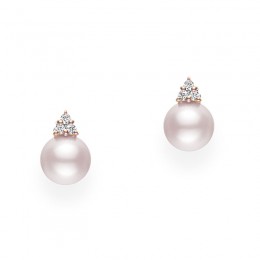 Mikimoto 18K Rose Gold Earrings