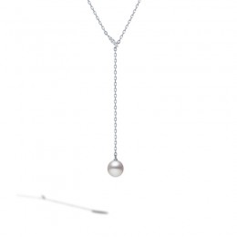 Mikimoto Pearl And Diamond Y Necklace