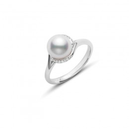 Mikimoto Pearl and Diamond Ring