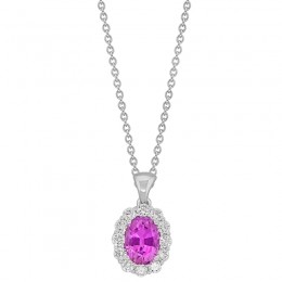 Pink Sapphire And Diamond Pendant