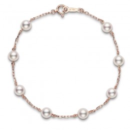 Mikimoto 18K Rose Gold Akoya Cultured Pearls bracelet