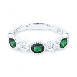 14K White Gold Arianna Collection Emerald Ring