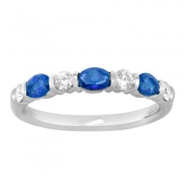 Band Style Ring With Blue Sapphire