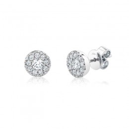 0.47Ct-Ctr(Round) 0.53Ct-Side Diamond Cluster Earring