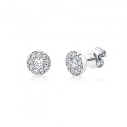 1.00Ct-Ctr(Round) 1.00Ct-Side Diamond Cluster Earring