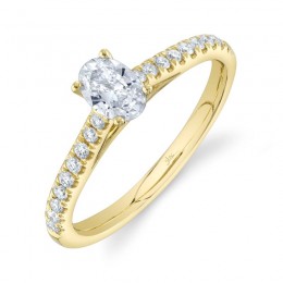 14K Yellow Gold 0.40Ct Oval Engagement Ring