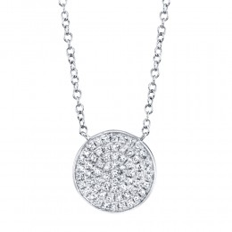 0.15Ct Diamond Pave Circle Necklace