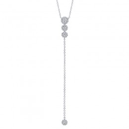 0.29Ct 14K White Gold Diamond Lariat Necklace