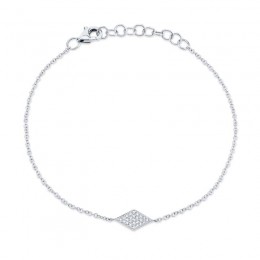 0.06ct 14k White Gold Diamond Pave Diamond Bracelet