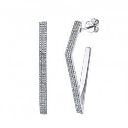14K White Gold "Diamond-Shaped" Diamond Earrings .63Ct G/H, Vs-Si