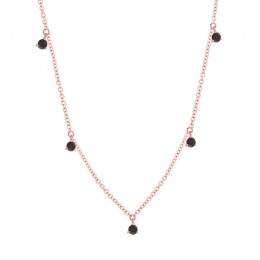 14K Rose Gold Black Diamond Necklace .37Ct. G/H Vs/Si